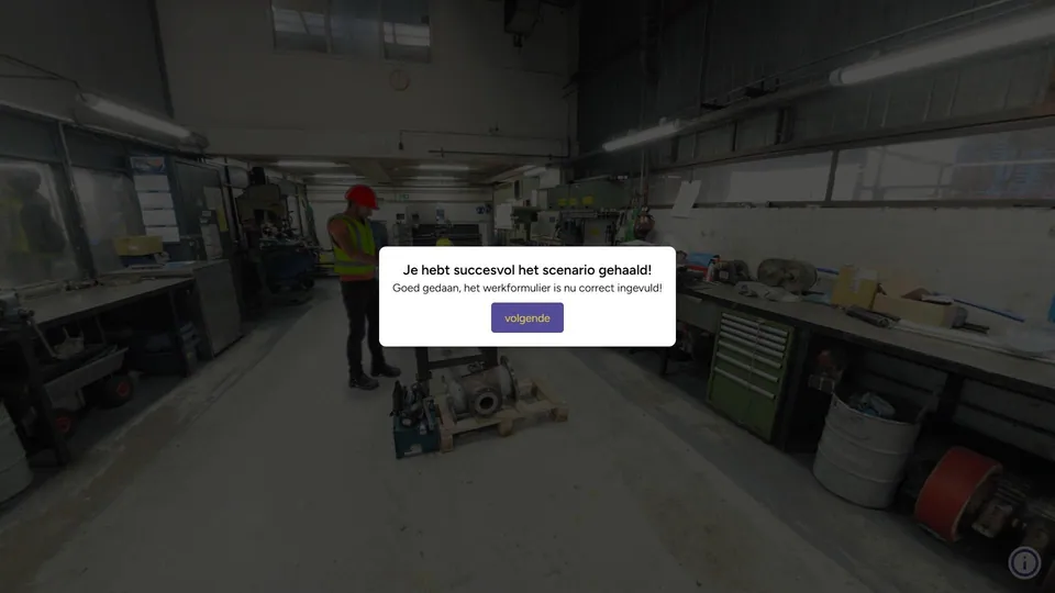 Melding dat het scenario succesvol is afgerond met directe feedback