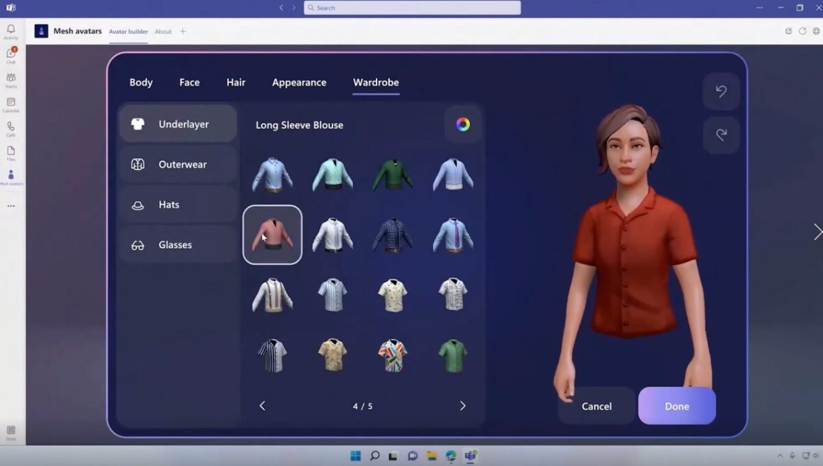 Employees can select their own avatars in Microsoft Mesh